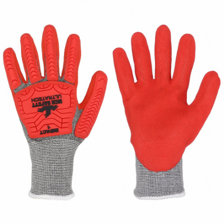 MCR SAFETY UT1954L Coated Glove, L, ANSI Impact Level 1, Gray, 12 Pack | CT2NFC 60HP36