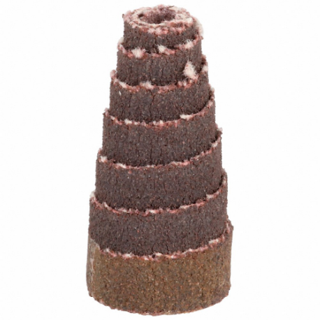 MERIT 08834183485 Cartridge Roll, Tapered, 1/2 Inch Dia x 1 Inch L, 1/8 Inch Pilot, Aluminum Oxide, 120 Grit | CT2ZNZ 3DU57