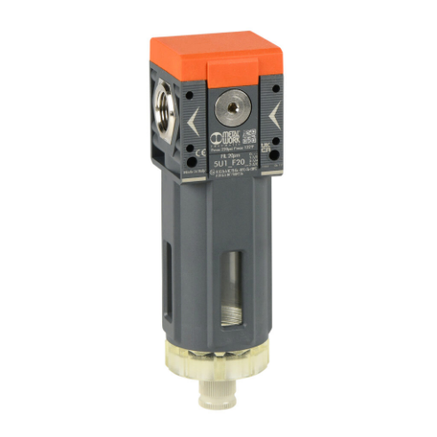 METAL WORK 5U13F203 Pneumatic Filter, Particulate And Moisture Separation, 3/8 Inch Female Npt Inlet | CV7LWG