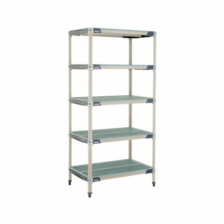 METRO 5X537GX3 Plastic Industrial Shelving, 24 Inch x 36 Inch, 74 Inch Overall Height, 5 Shelves | CT3CCN 60YU63
