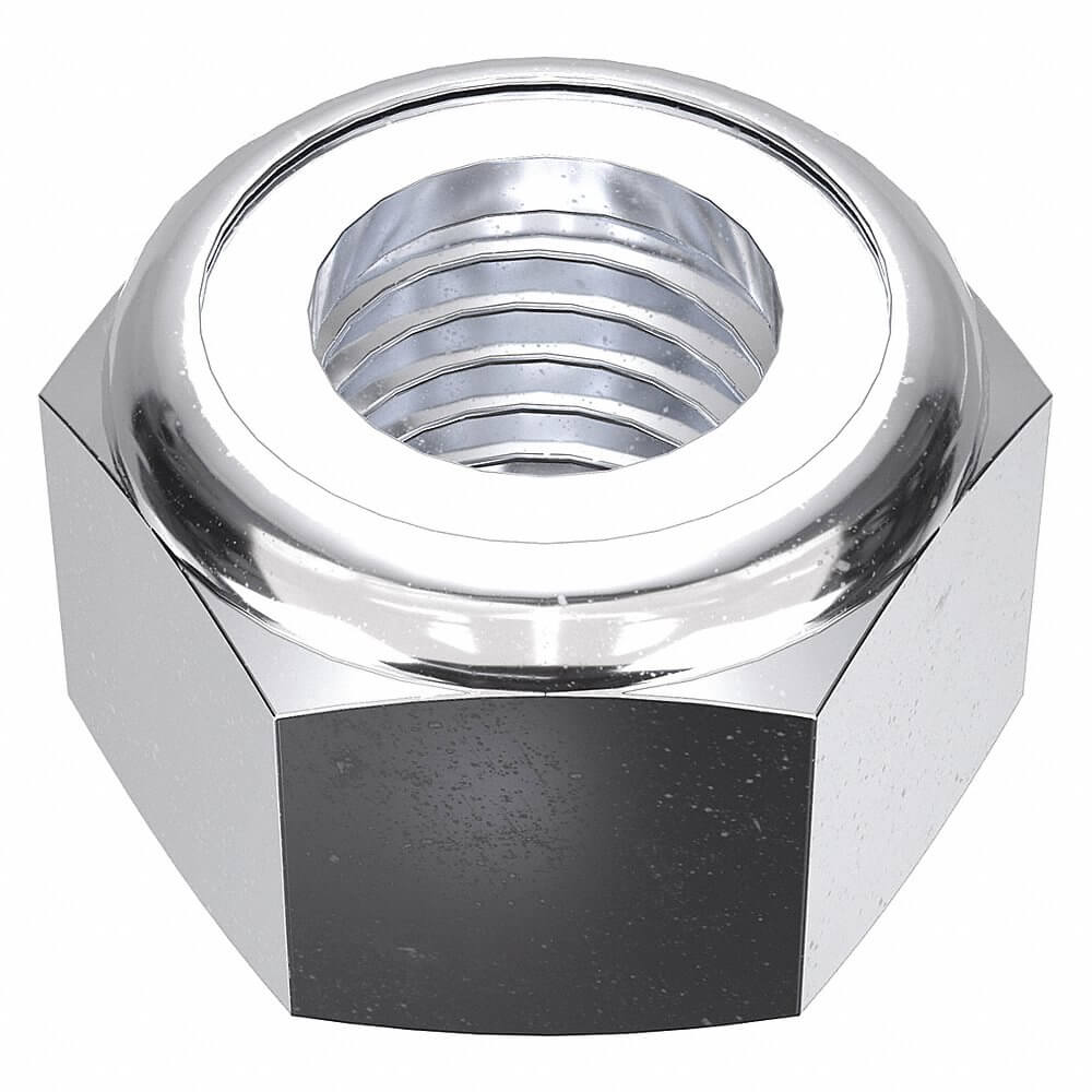 MIDWEST ACORN NUT MPB3256 Hex Locknut, Chrome, 5/16-24 Thread Size, 5Pk | AB9WJB 2FUE9