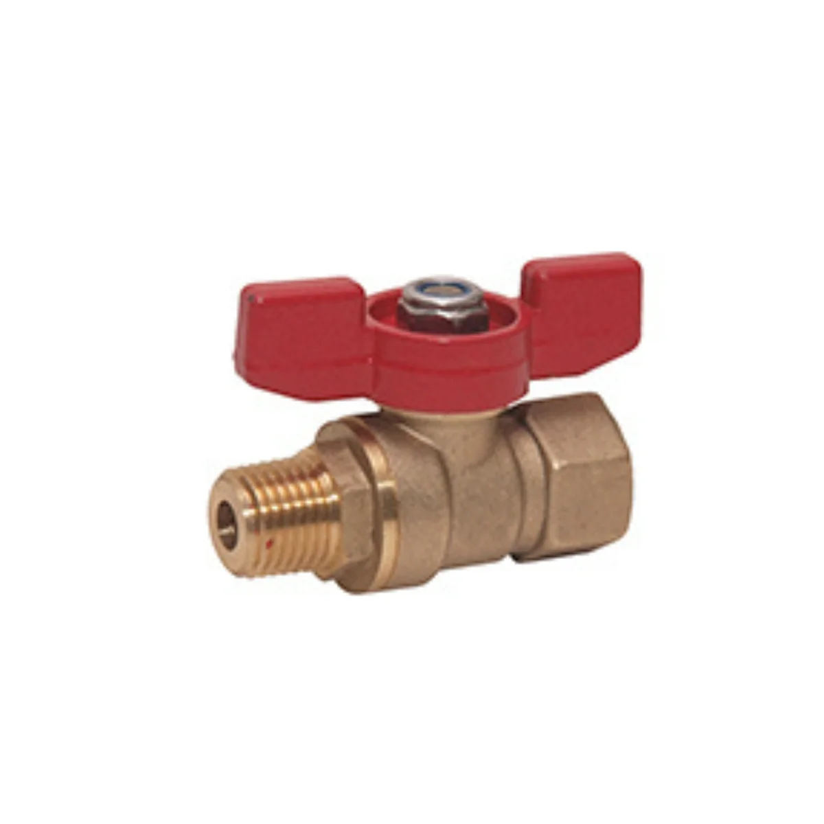 Ball Valve, 1/4 Inch MPT x FPT Mini Brass