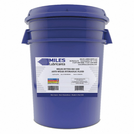 MILES LUBRICANTS M001000803 Hydraulic Oil, Mineral, 5 Gal, Pail, Iso Viscosity Grade 100, Sae Grade 30W, Aw | CT3FRD 49CL24