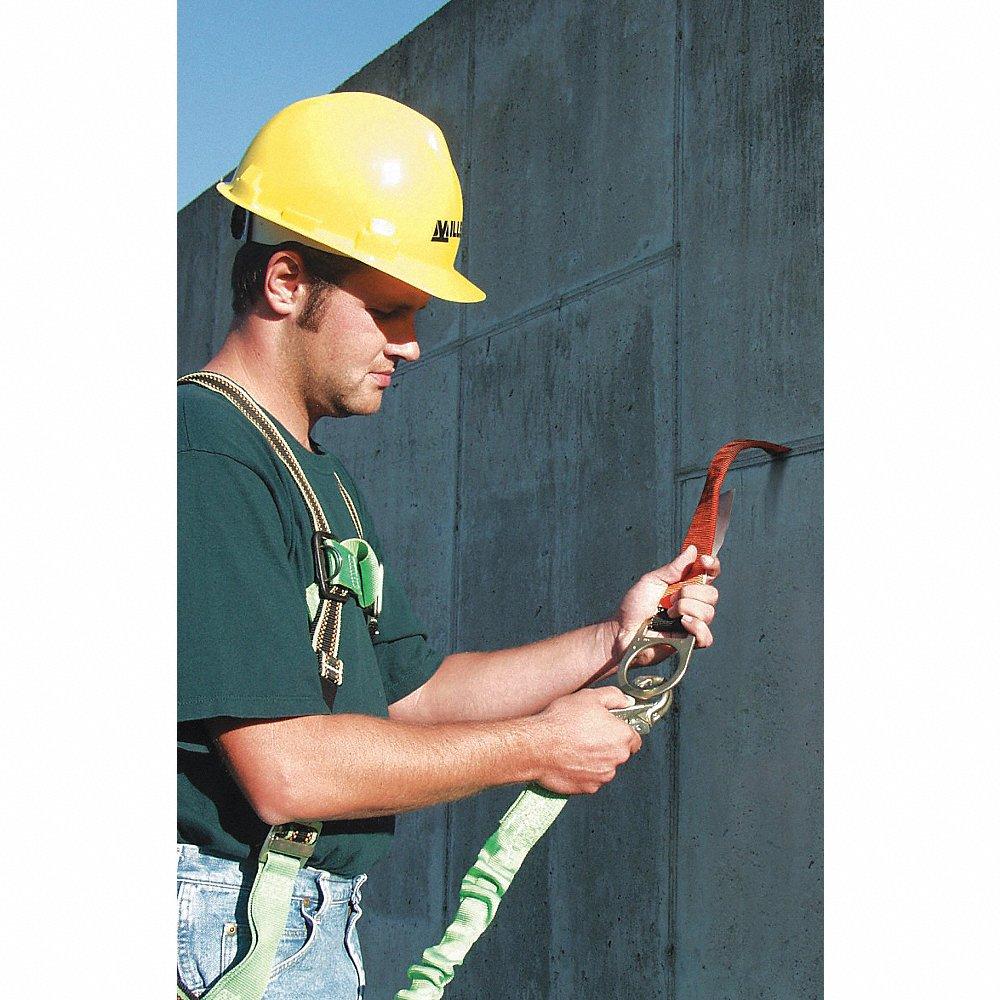 Concrete Anchor Strap, Reusable, 400 lbs. Capacity, D-Ring, Polyester, 6 ft. Length