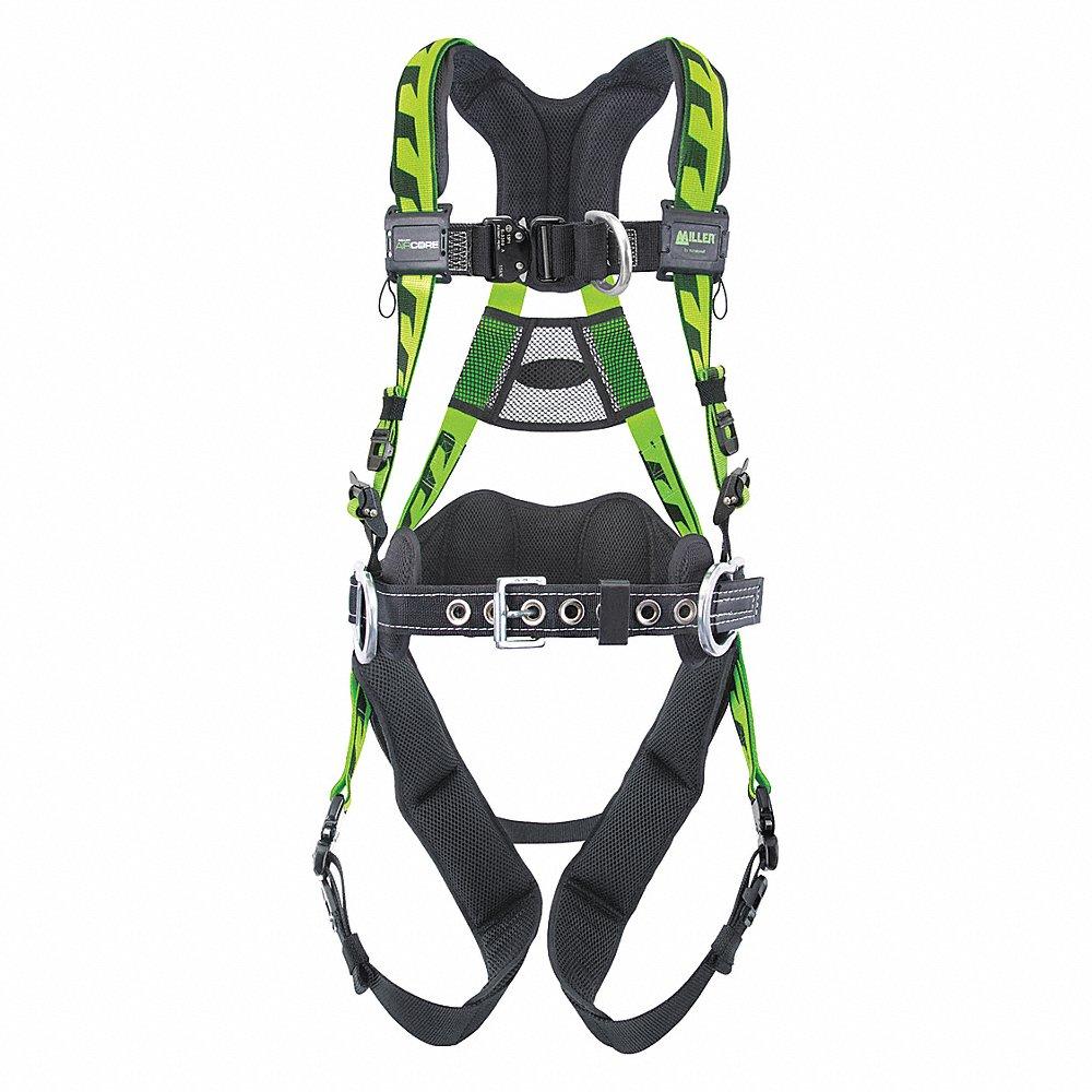 MILLER BY HONEYWELL AAF-QCBDPUG Full Body Harness, Climbing/Positioning, Back/Chest/Hips, With Belt, Aluminum | CJ2GFN 38TD13