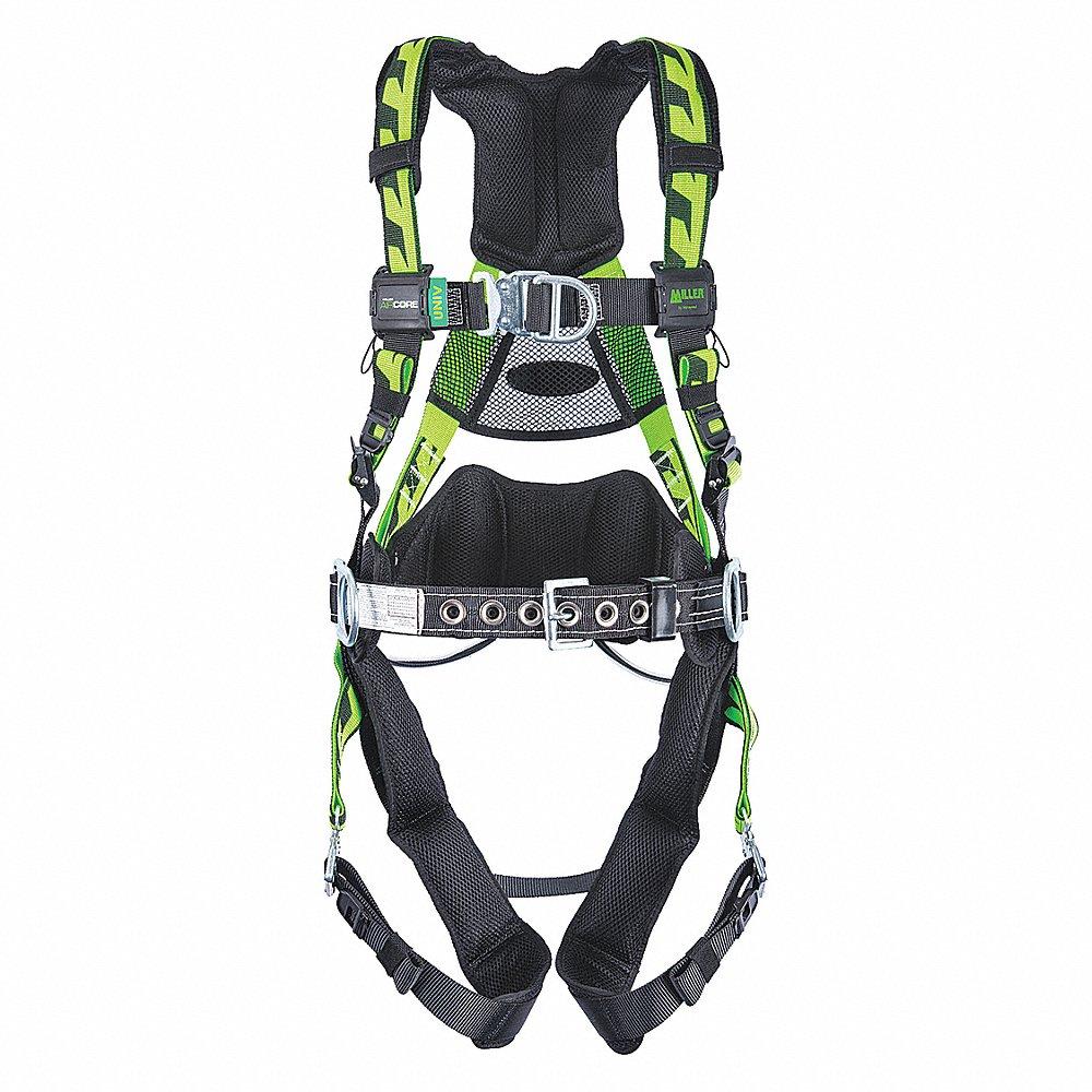 MILLER BY HONEYWELL ACFW-QCBDPSMG Full Body Harness, Climbing/Positioning, Back/Chest/Hips, With Belt, Steel | CJ2GGD 38TD74
