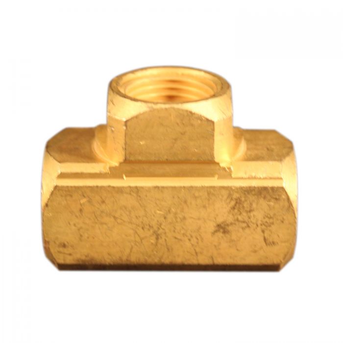 Tee Hose Fitting, 3/8 Inch FNPT, Brass
