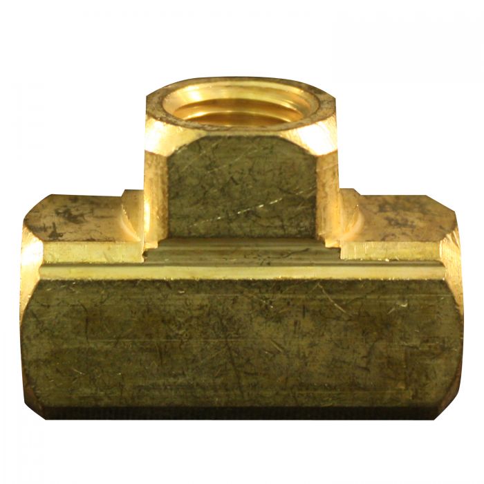 Tee Hose Fitting, 1/4 Inch FNPT, Brass