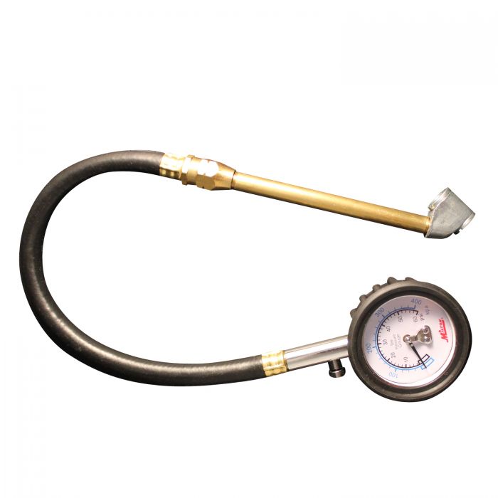 Dial Tire Pressure Gauge, Dual Head Air Chuck, 0-60 Psi