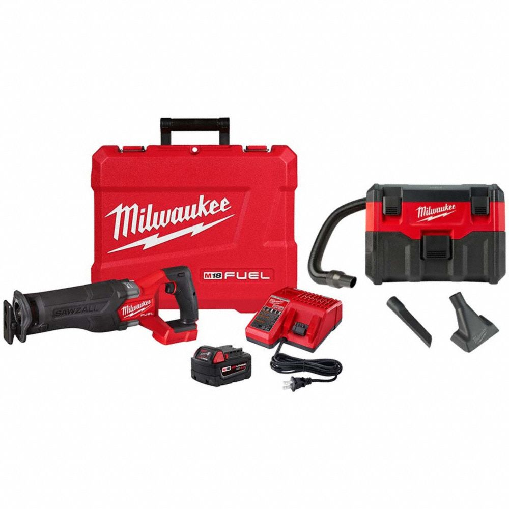 Reciprocating Saw Kit, 1 1/4 Inch Stroke Length, 3000 Max Strokes per Minute, Straight
