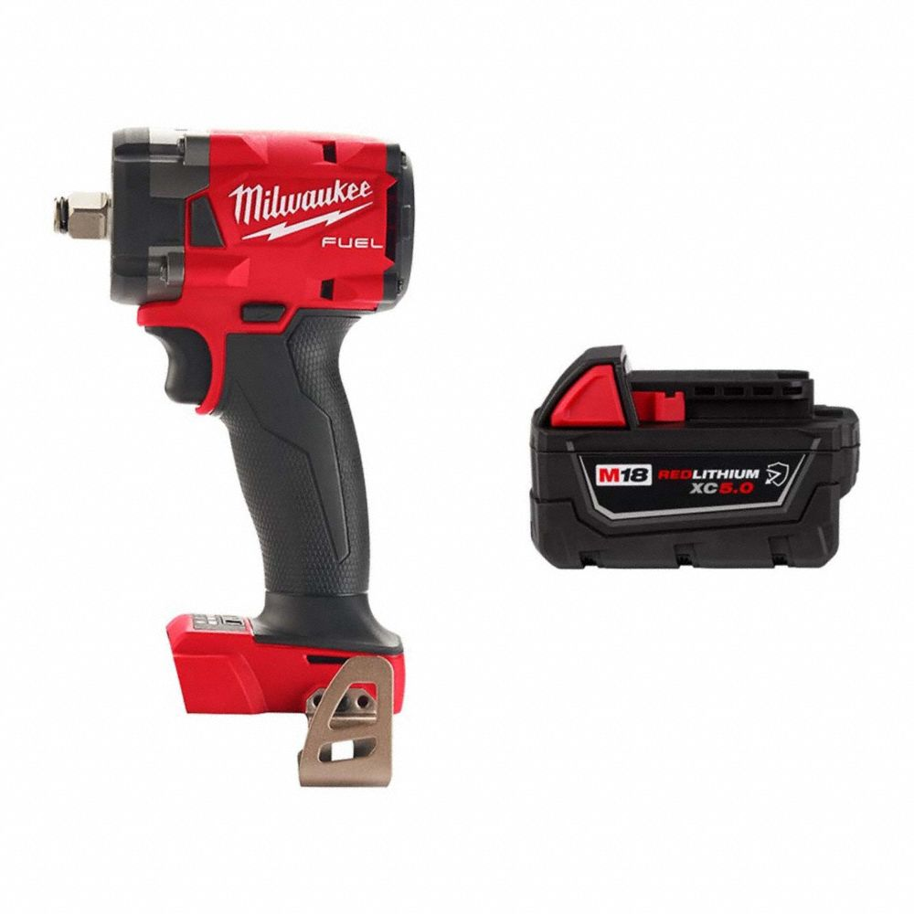 Impact Wrench Kit, 1/2 Inch Drive Size, 250 ft-lb Fastening Torque, Brushless, 18 V DC