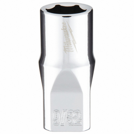 MILWAUKEE 45-34-9004 Standard Socket, 1/4 Inch Drive Size, 9/32 Inch Socket Size, 6-Point, Std, Chrome | CT3PEX 60RG94