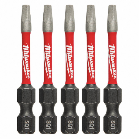 MILWAUKEE 48-32-4671 Sq1 Driver Bits, Sq 1 Fastening Tool Tip Size, 2 Inch Bit Lg, 1/4 Inch Hex Shank Size | CV2PEV 60HU42