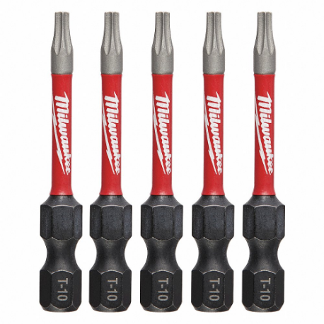 MILWAUKEE 48-32-4682 T10 Driver Bits, T10 Fastening Tool Tip Size, 2 Inch Overall Bit Length | CV2PEX 60HU43