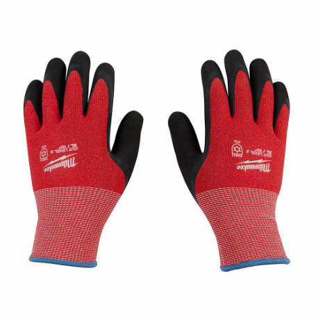 MILWAUKEE 48-73-7920 Knit Gloves, Size S, Palm, Double Dipped, Latex, Palm, Latex, Acrylic, Sandy | CT3MLV 787RG3