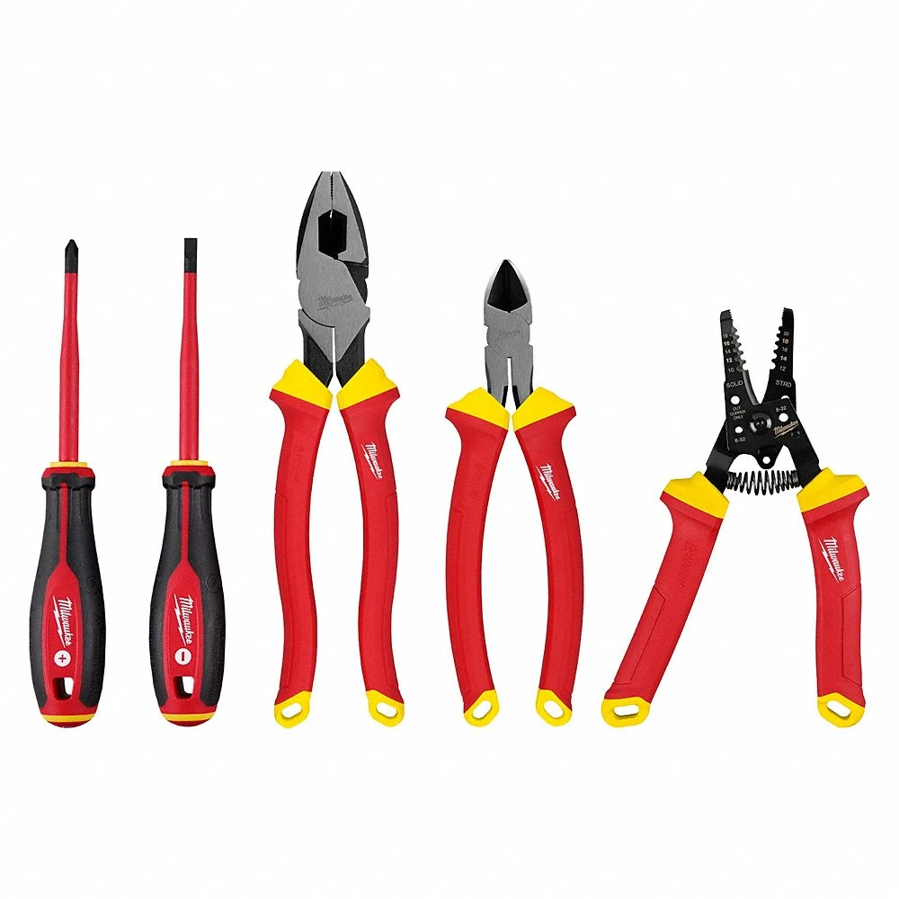 Hand Tool Kit, Insulated, 5 Total Pcs, Electrical and Telecom Tools