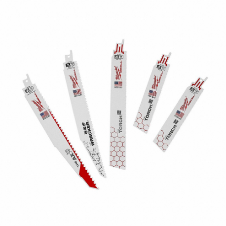 MILWAUKEE 49-22-1105 Reciprocating Saw Blade Set, 14/18/5/8 Teeth Per Inch, 6 X 9 Inch Blade Length | CT3NFJ 793L98