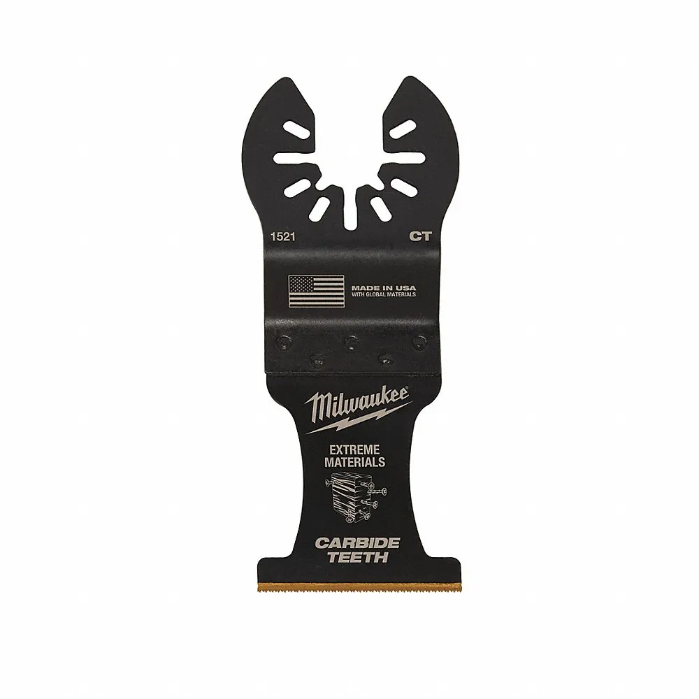 MILWAUKEE 49-25-1521 Oscillating Tool Blade, 1 3/8 Inch Blade Width, 1 1/2 Inch Blade Length, Straight Cutting | CT3MTN 60RK41