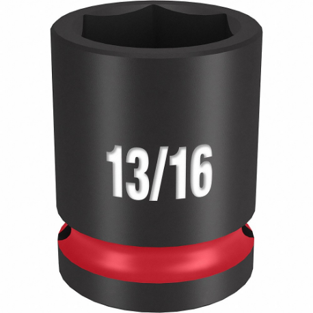 MILWAUKEE 49-66-6207 Standard Impact Socket, 1/2 Inch Drive Size, 13/16 Inch Socket Size, 6-Point | CT3LRL 61DK90