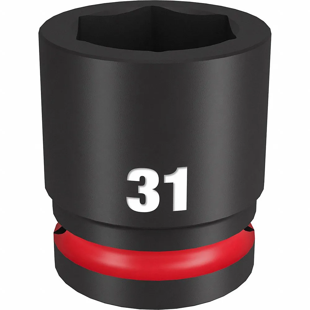 MILWAUKEE 49-66-6369 Standard Impact Socket, 3/4 Inch Drive Size, 31 mm Socket Size, 6-Point | CT3LVC 61DM44