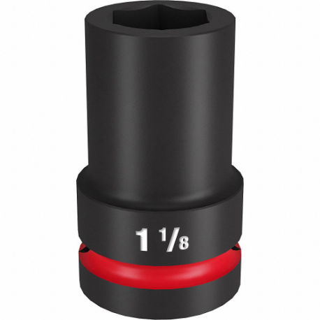 MILWAUKEE 49-66-6506 Deep Impact Socket, 1 Inch Drive Size, 1 1/8 Inch Socket Size, 6-Point, Deep | CT3LHJ 61DN03