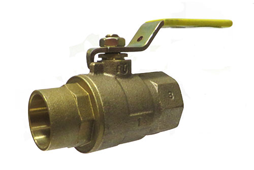MILWAUKEE VALVE 15124TH Ball Valve, With T Handle, Solder End, FNPT, 2 Piece, Bronze | CE2UJZ