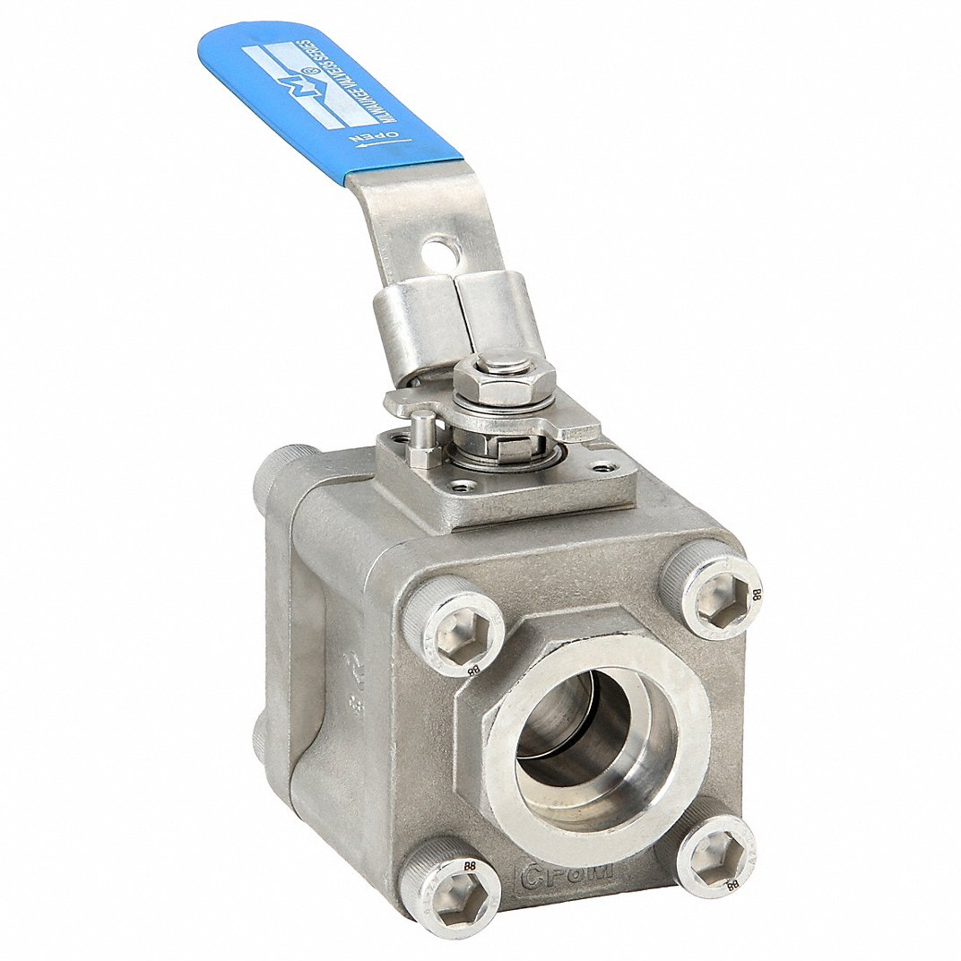 MILWAUKEE VALVE 35FSS1NLL-100 Ball Valve, 1 Inch Pipe, 1 Inch Tube, 2000 PSI CWP, -20-450 Deg F, Socket | CT3PZF 489J15