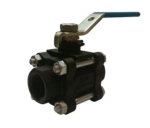 MILWAUKEE VALVE 36100A Ball Valve, 3 Piece, Full Port, Carbon Steel, 1/4 Inch Valve Size | CE2MHN