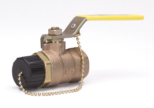 MILWAUKEE VALVE BA100 HA 12 Ball Valve, With Dust Cap, Chain, 3/4 Inch Hose End, 1/2 Inch Valve Size | CE2RTB