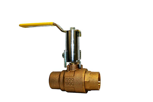 MILWAUKEE VALVE BA150 XMA 112 Ball Valve, With Memory Stop, Extension Handle, Solder End, 2 Piece, Bronze, 1-1/2 Inch Valve Size | CE2TFR