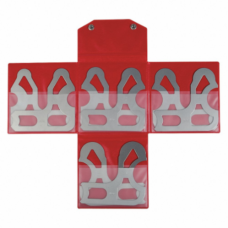 Radius Gauge Set, Fixed Leaves With Handle Set, 8 Leaves