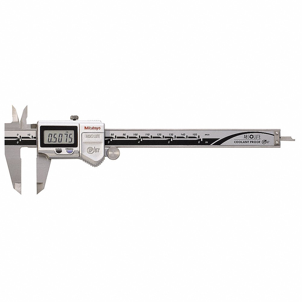 Digital Caliper, 4-Way, 0 Inch to 6 Inch / 0 to 150 mm, IP67, Included, Cabled