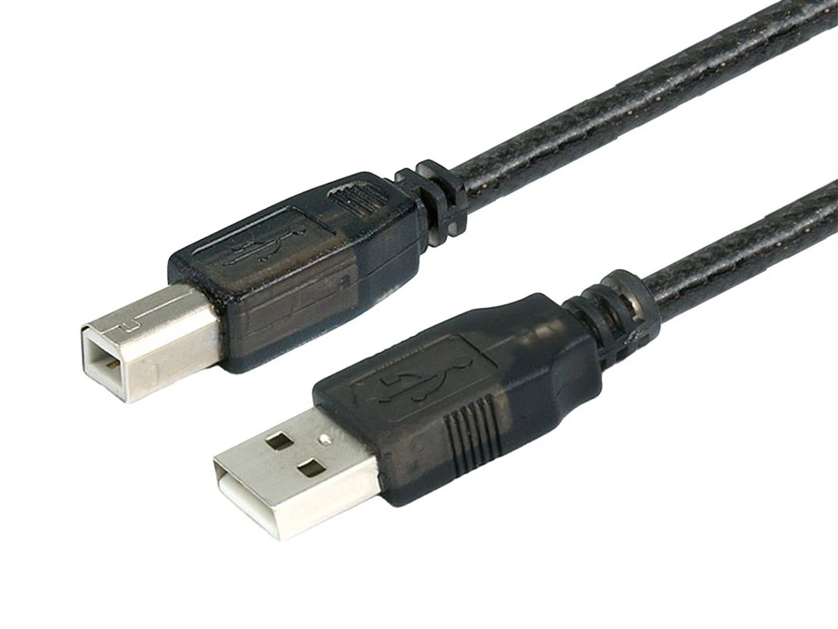 USB Cable, 2.0, 33 ft Cable Length, Black, A Male to B Male
