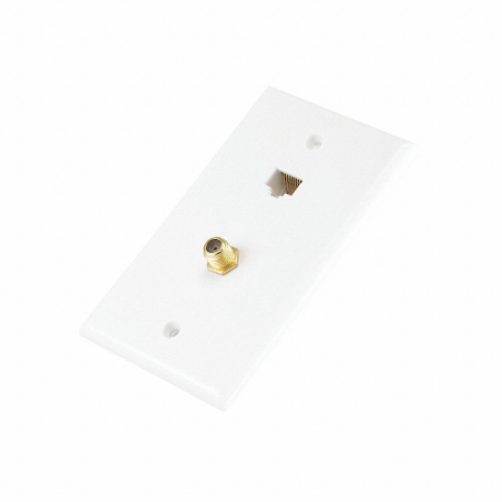 Audio/Video Wall Plate, White