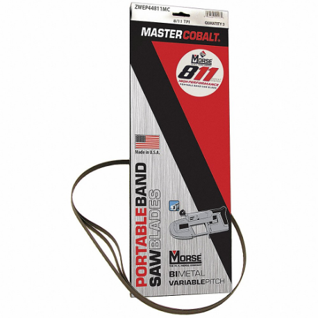 MORSE CUTTING TOOLS ZWEP32811MC Portable Band Saw Blade, Stainless Steel, 8/11, 1/2 Inch Blade Width | CT3VCV 20UJ61