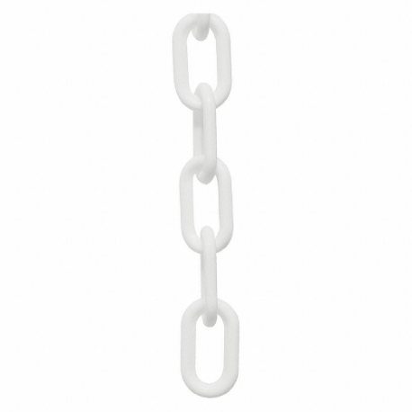 MR. CHAIN 51001-25 Plastic Cha Inch, Outdoor or Indoor, 2 Inch Size Size, 25 ft Length, White | CT3WZC 55EC61