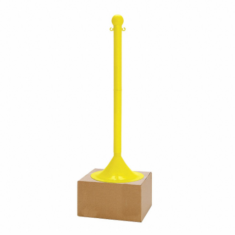 MR. CHAIN 93502 Light Duty Stanchion, Outdoor or Indoor, 2 Inch Size Post Dia, 41 Inch Height, Yellow | CT3WXK 52YA62