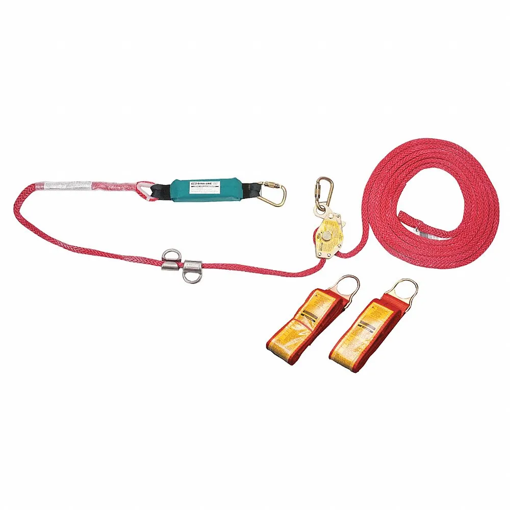 Horizontal Lifeline, 60 ft Lifeline Length, Reusable, Anchorage Point, Tie-Off