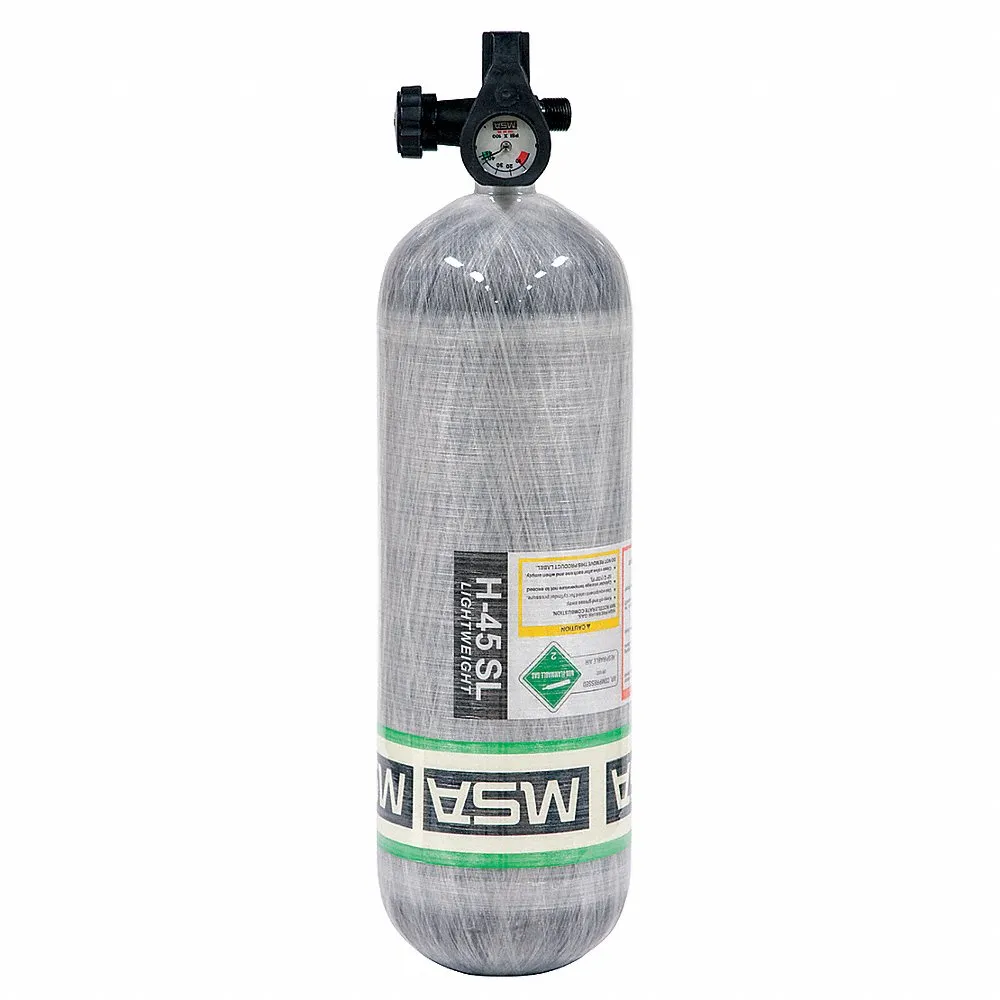 SCBA Cylinder, Carbon Fiber, 10.6 lb Wt Empty, Pre-Filled, 4, 500 psi Cylinder Pressure