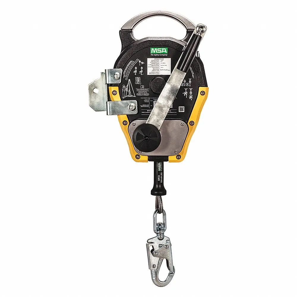 Rescuer, 2 1/2 Inch Steel Snap Hook Anchor, Harness Aluminum Carabiner, 50 ft Line