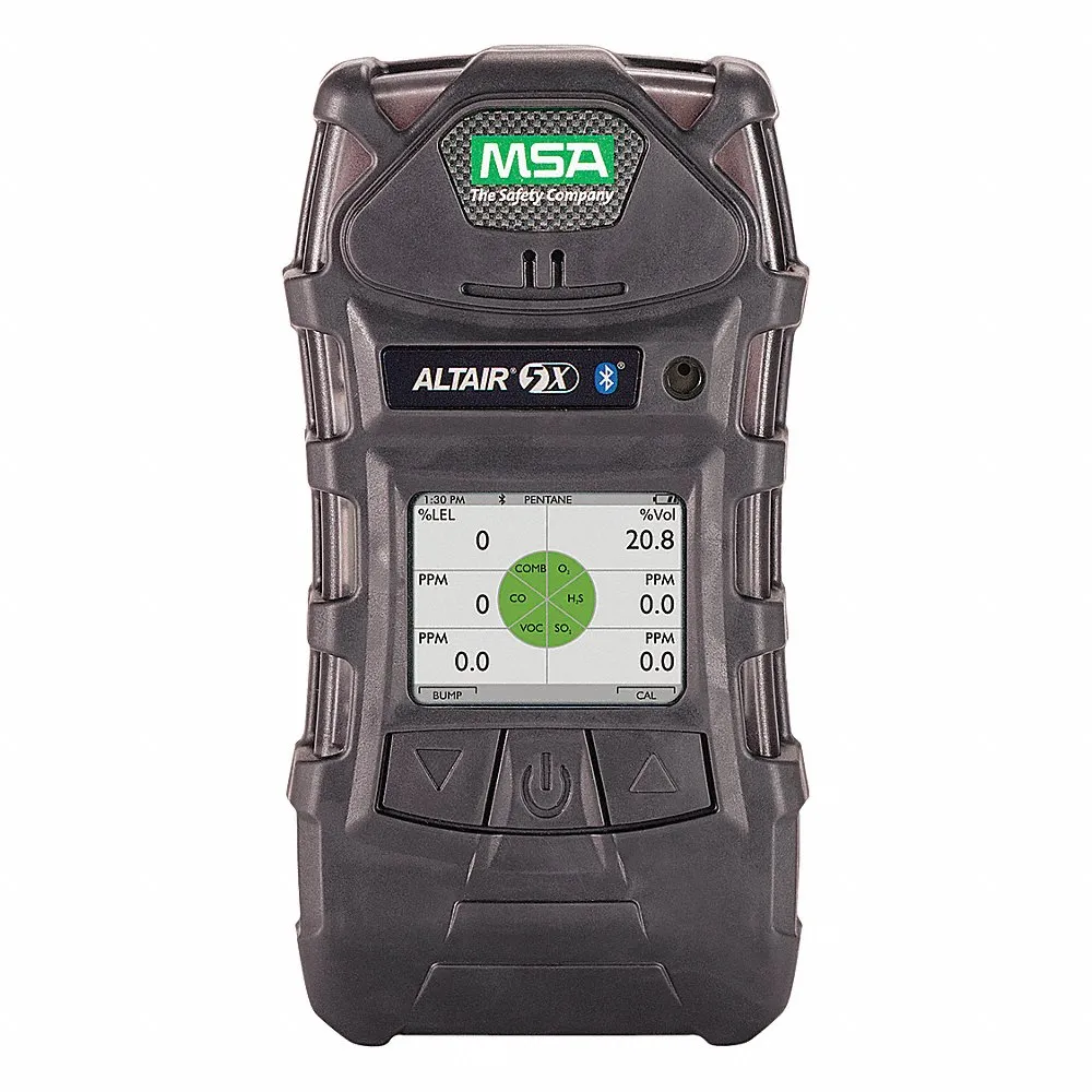 Multi-Gas Detector, IP65, MSA ALTAIR 5X, Rechargeable Lithium, CO/H2S/O2, ALTAIR 5X, LED