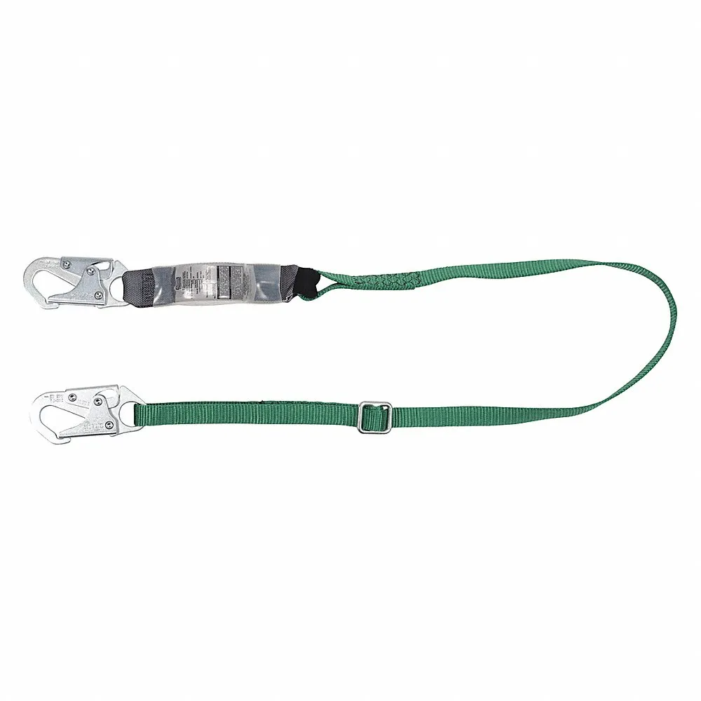 Single-Leg Adjustable Energy Absorbing Lanyard, 6 ft. Size, 36C Small Snaphook, Ansi