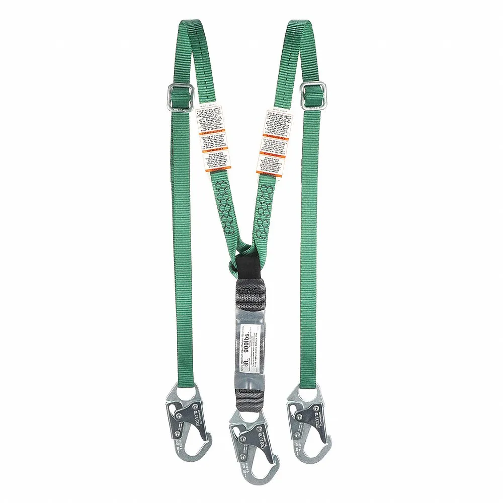 Standard Twin-Leg Adjustable Energy Absorbing Lanyard, 6 ft. Size, 36C Large Snaphook