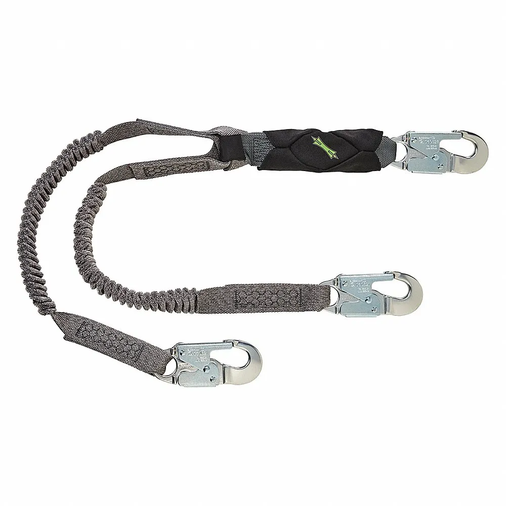 Shock-Absorbing Lanyard, Shock Pack, Aluminum Snap Hook, Aluminum Snap Hook