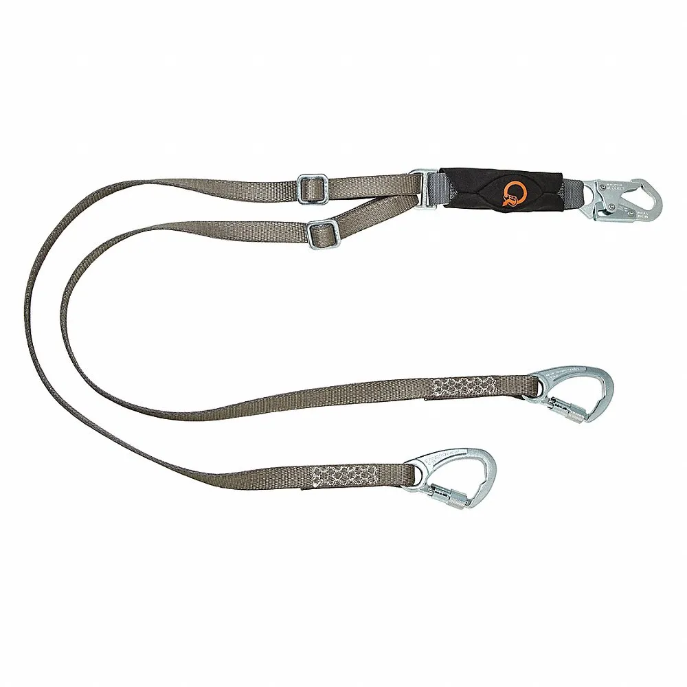 Shock-Absorbing Lanyard, Shock Pack, Steel Tie-Back, Steel Snap Hook, 310 lb Capacity