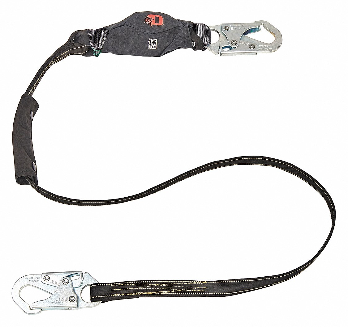 Energy-Absorbing Lanyard, Ac, Large Snap, 6 ft. Length, Single, CSA