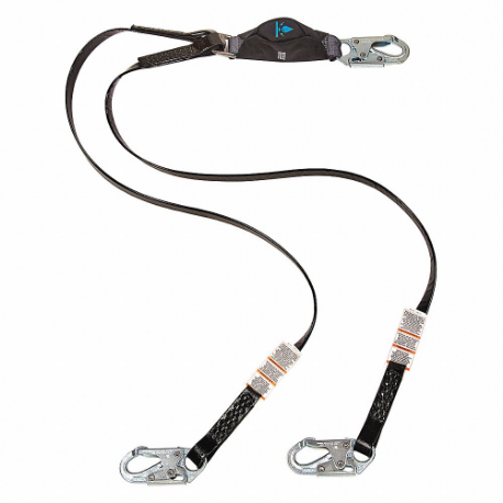 Shock-Absorbing Lanyard, Shock Pack, Hot Work, Stainless Steel Snap Hook, 310 Lb Capacity