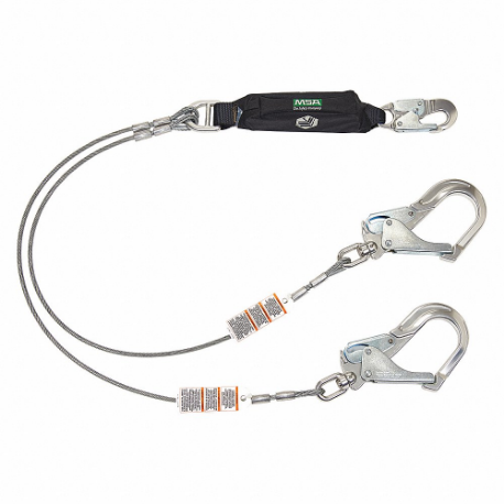Shock-Absorbing Lanyard, Shock Pack, Aluminum Snap Hook, Aluminum Snap Hook