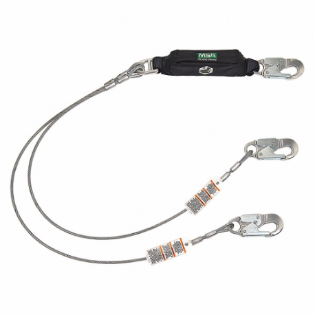 Shock-Absorbing Lanyard, Shock Pack, Aluminum Snap Hook, Aluminum Snap Hook