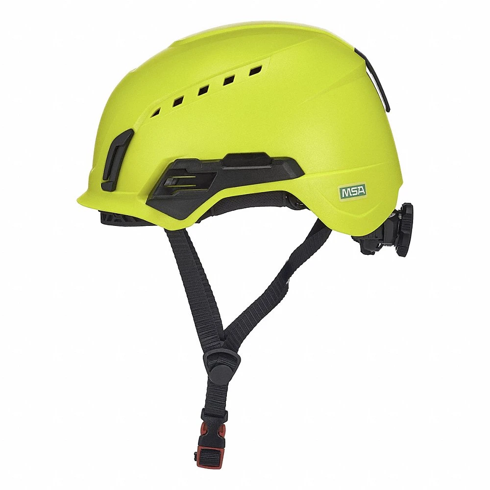 Safety Helmet, High-Visibility Yellow, No Graphics, Ratchet 4-Point, ABS